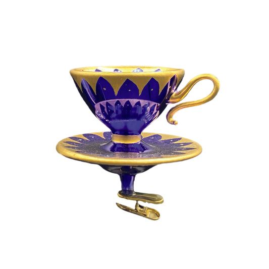 Christopher Radko, Sips and Saucers, Blue and Gold (2001)