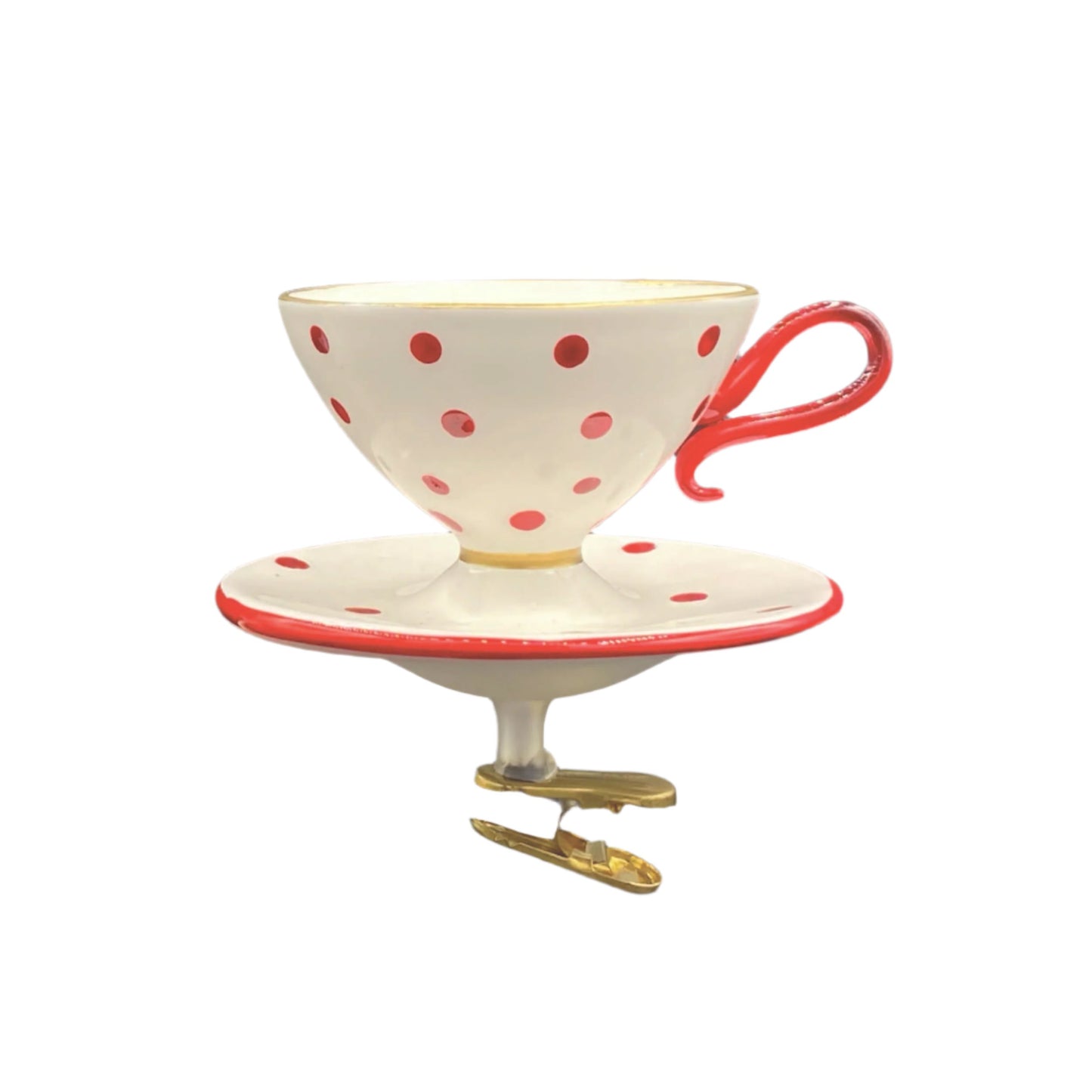 Christopher Radko, Sips and Saucers, Red Polka Dot (2000)